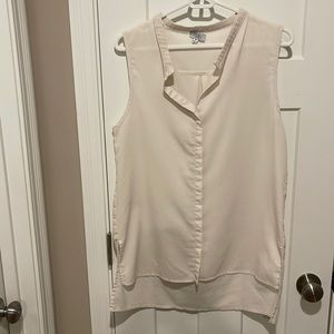 Cream high low summer sleeveless